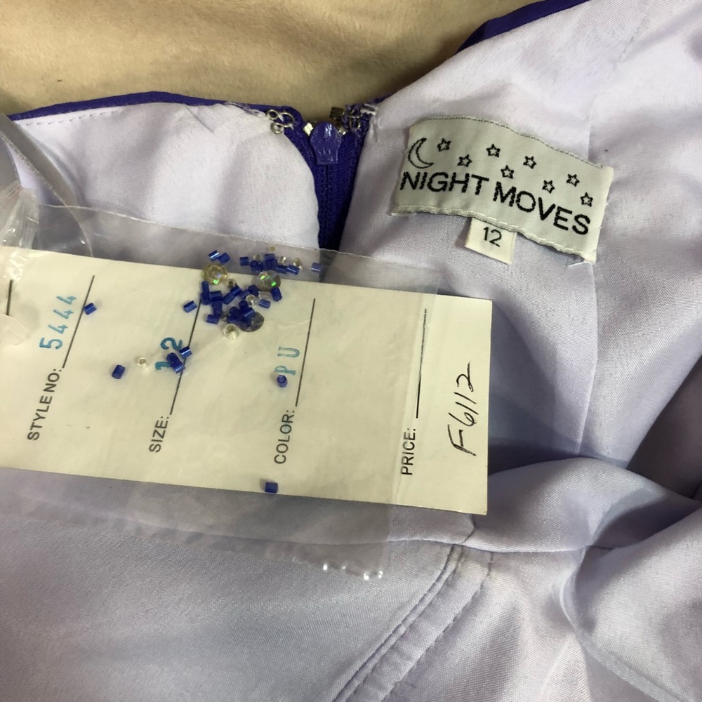 Vintage Purple Deep Cut Halter Gown - Picture 5 of 7